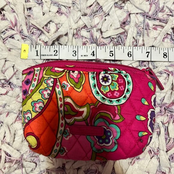Vera Bradley Bag Wallet Cosmetic Case With Mirror Attached Pink Pattern Like New - Picture 2 of 10